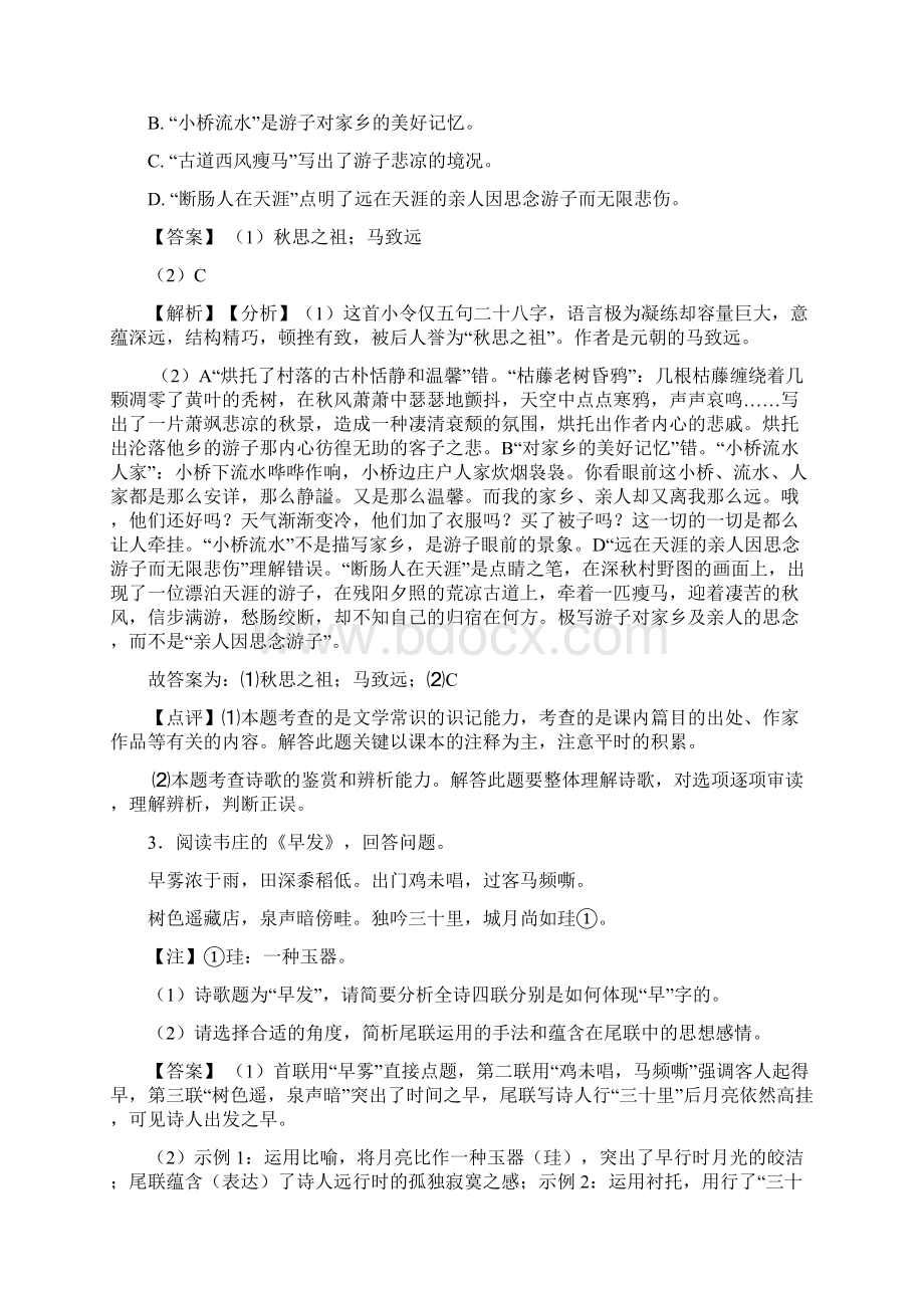 语文诗歌鉴赏+文言文阅读提高训练及解析.docx_第2页