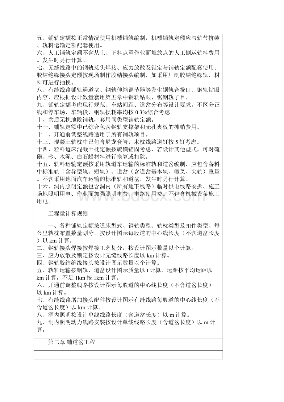 城市轨道交通工程预算定额第二册轨道工程定额说明.docx_第2页