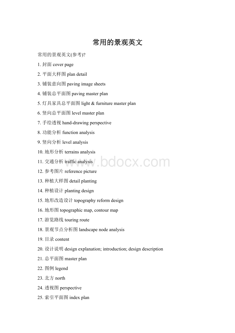 常用的景观英文Word格式.docx_第1页