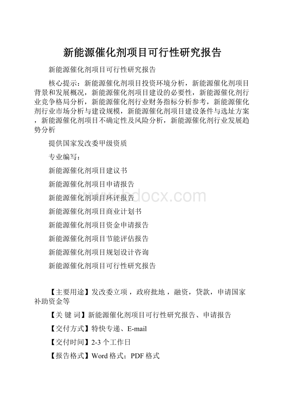 新能源催化剂项目可行性研究报告.docx