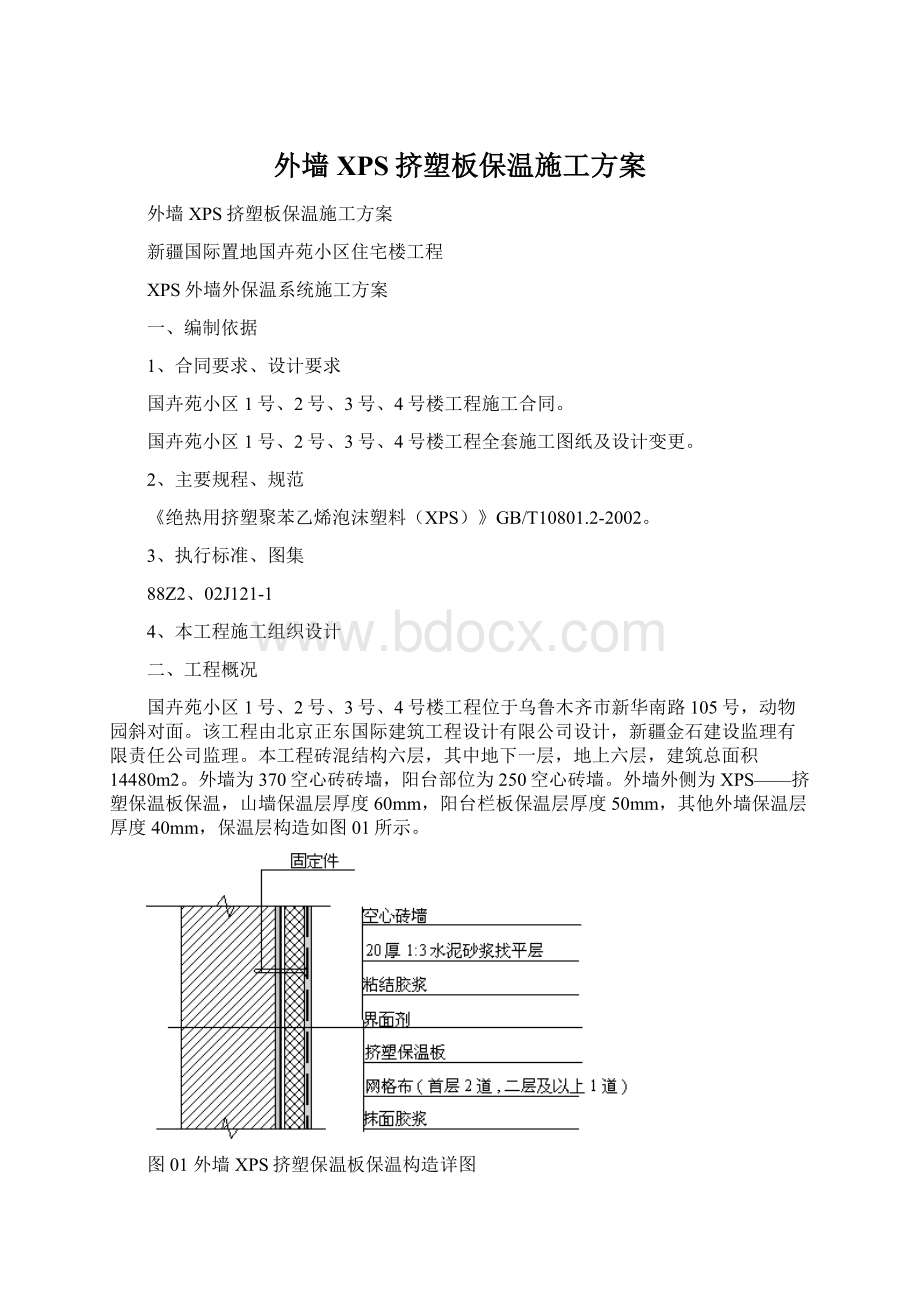 外墙XPS挤塑板保温施工方案.docx_第1页