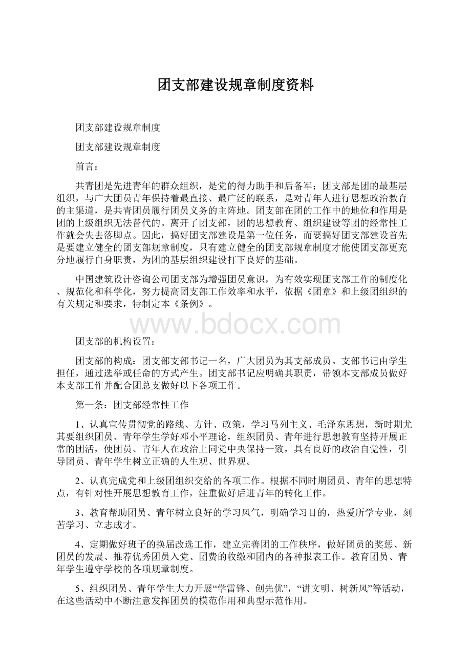 团支部建设规章制度资料.docx