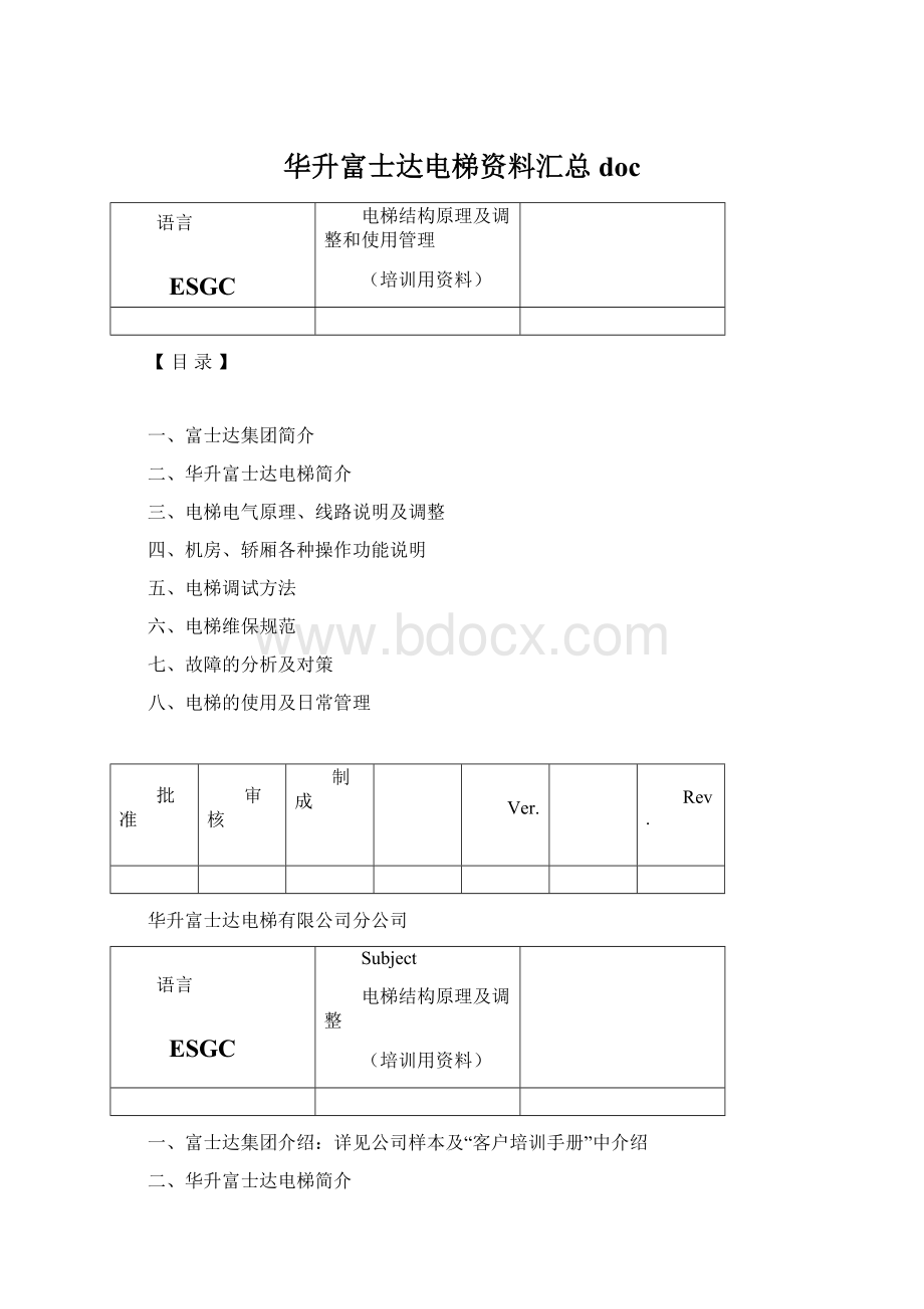 华升富士达电梯资料汇总doc.docx