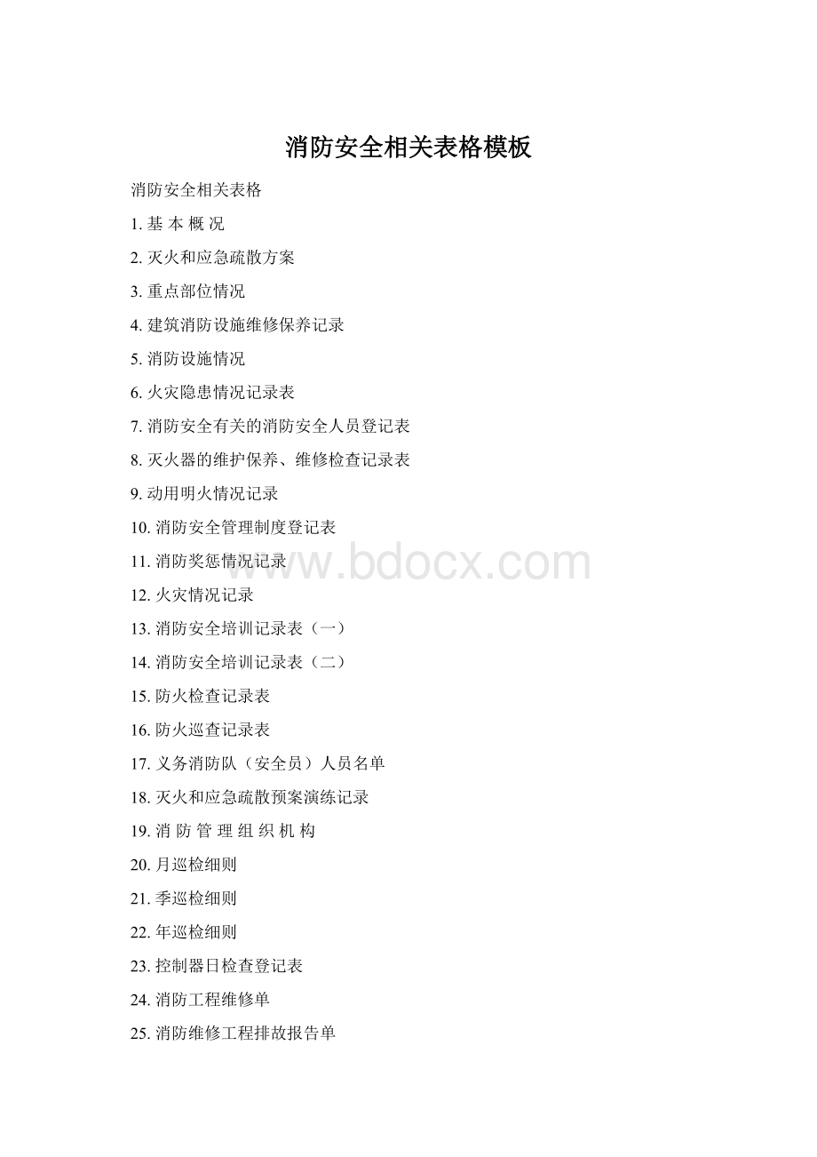 消防安全相关表格模板Word文档下载推荐.docx_第1页