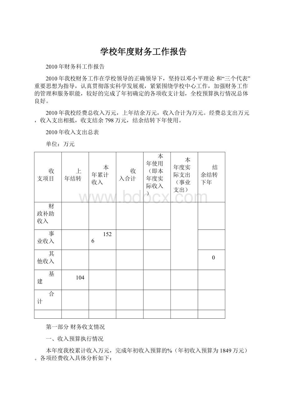 学校年度财务工作报告.docx_第1页