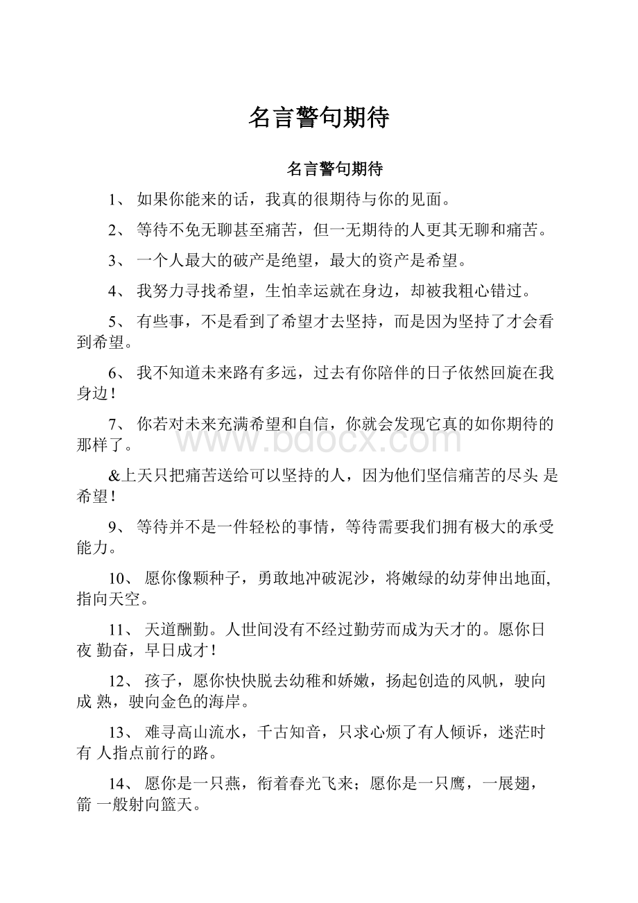 名言警句期待Word格式.docx_第1页