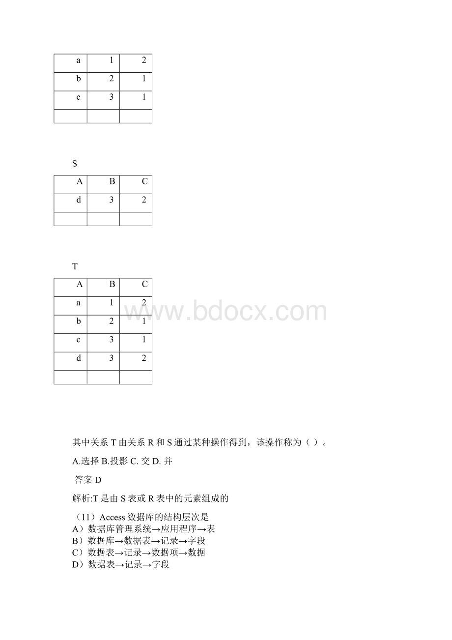 计算机等级考试二级Access笔试试题.docx_第3页