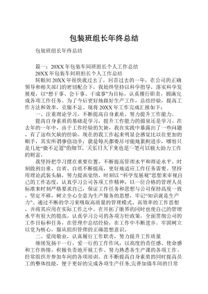 包装班组长年终总结Word下载.docx