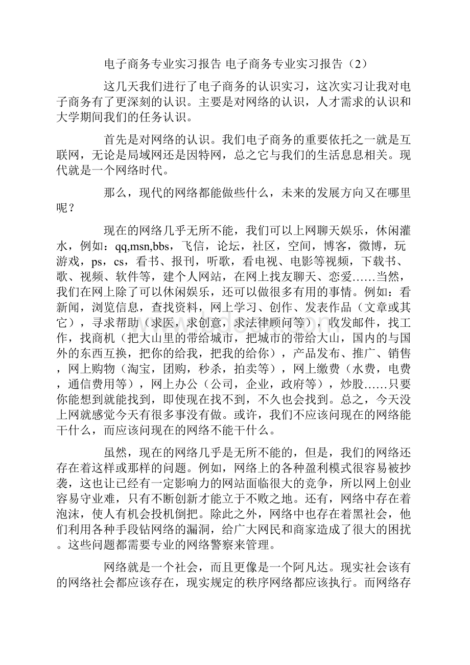 电子商务专业实习报告4篇精选.docx_第3页