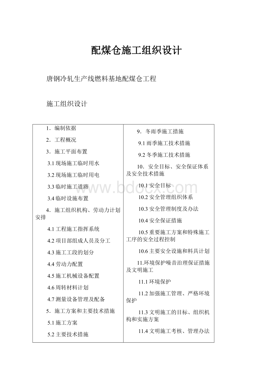 配煤仓施工组织设计文档格式.docx_第1页