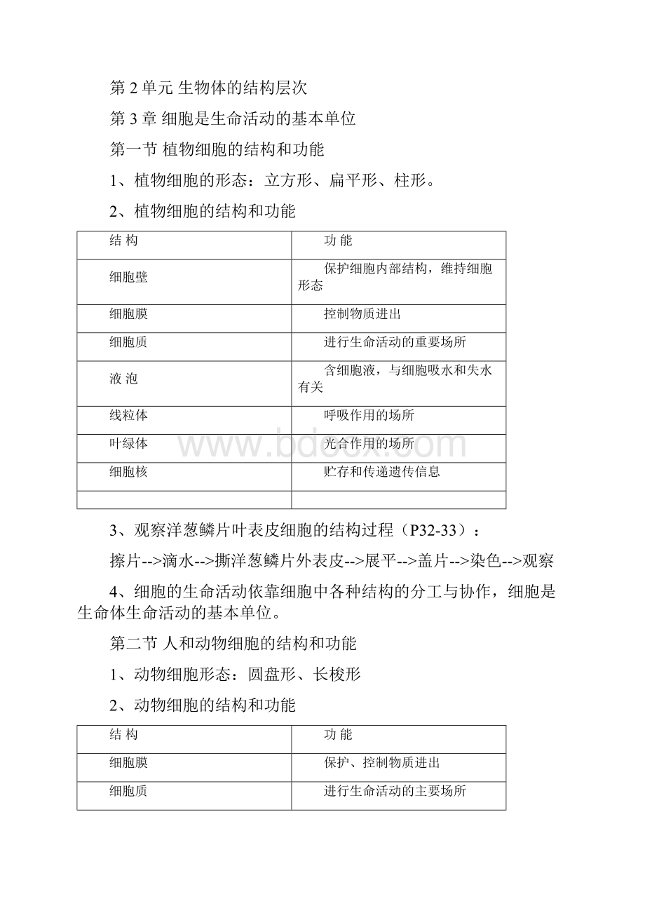 七年级生物上册 复习提纲 苏教版Word文件下载.docx_第3页