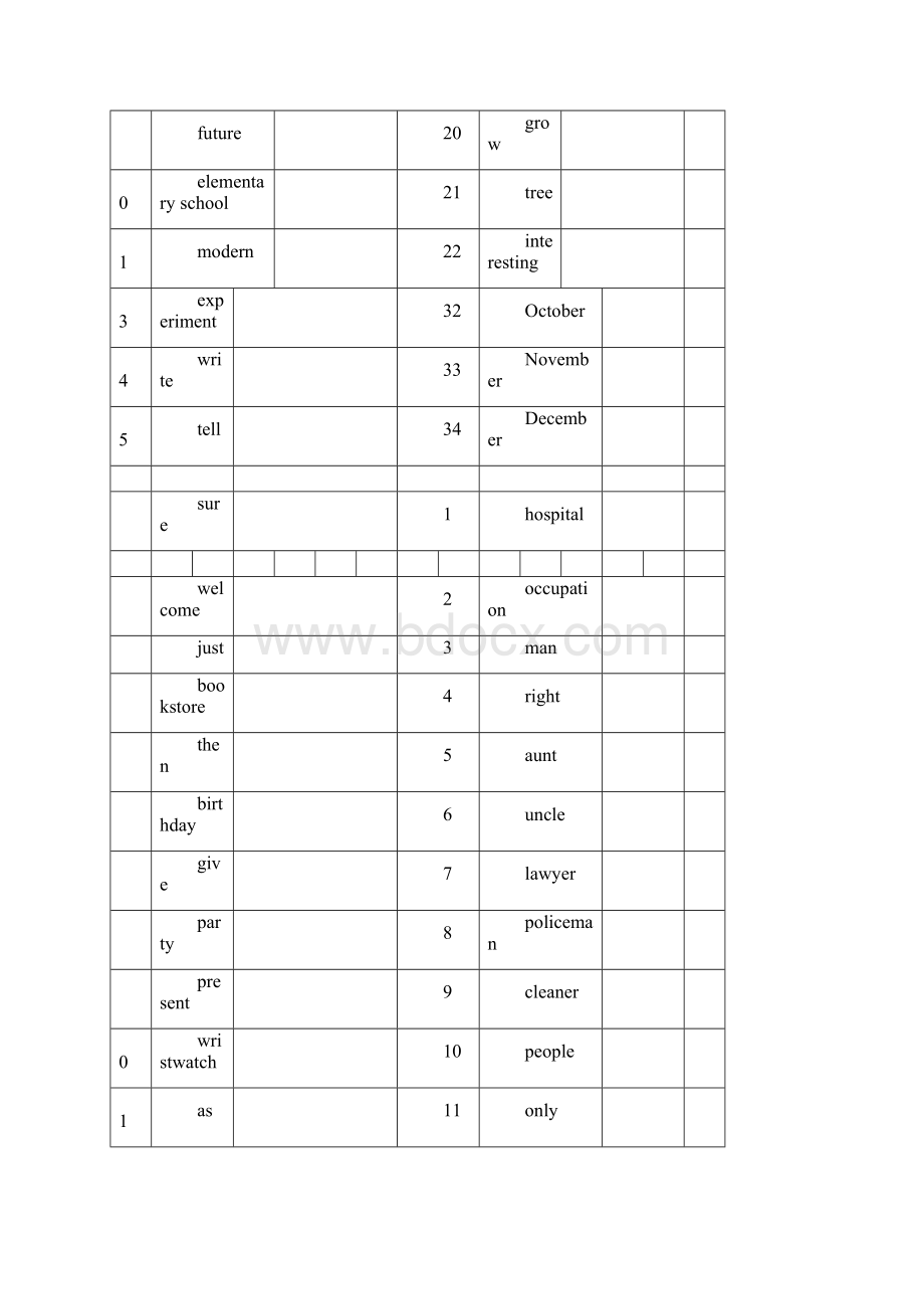 北京版七年级课本英语单词表初一上英译汉Word文件下载.docx_第3页