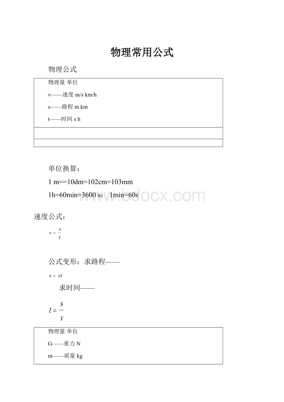 物理常用公式.docx