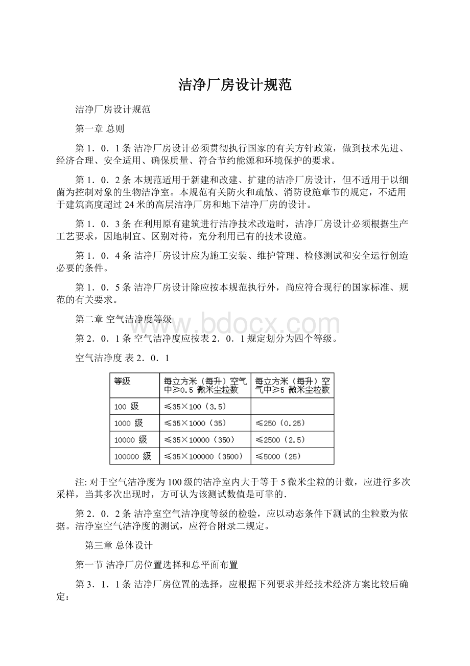 洁净厂房设计规范文档格式.docx_第1页