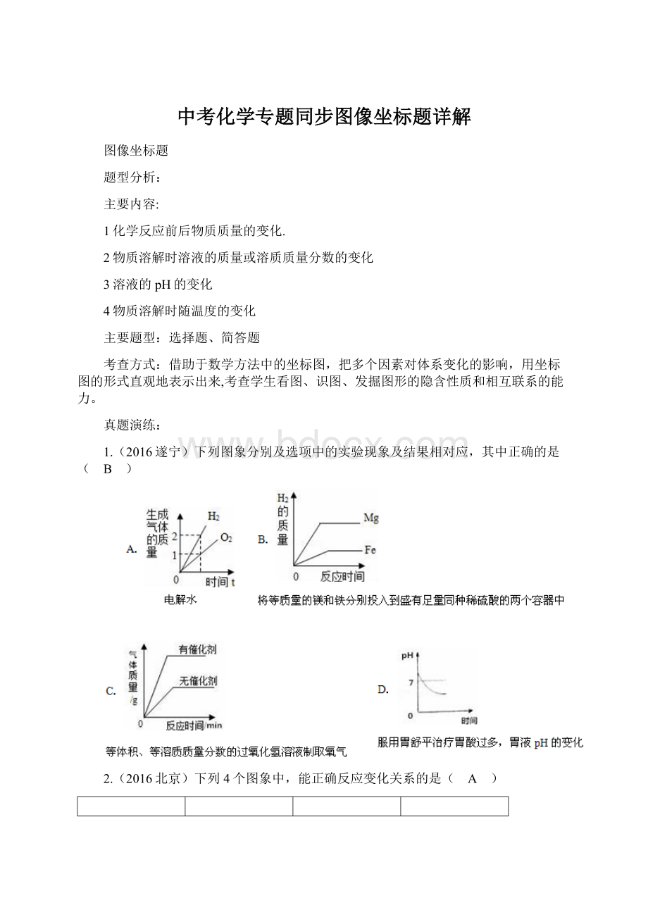 中考化学专题同步图像坐标题详解文档格式.docx_第1页