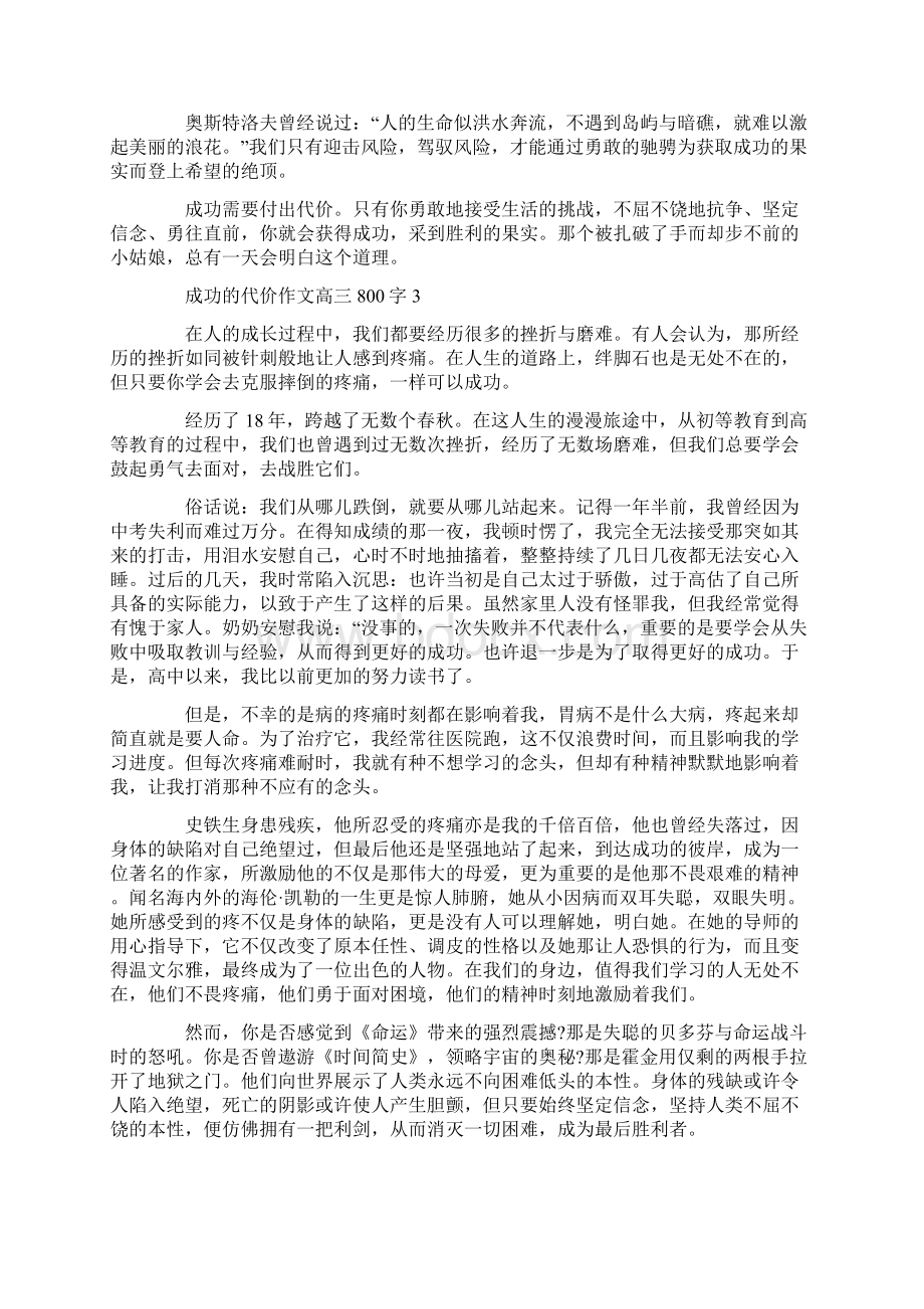 成功的代价话题作文高三800字.docx_第3页