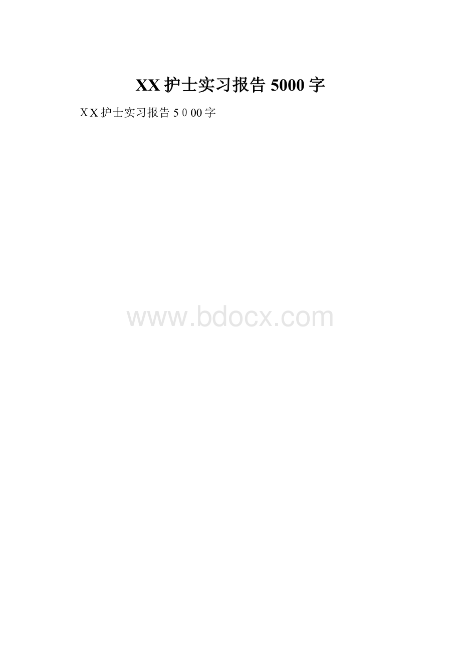 XX护士实习报告5000字Word下载.docx