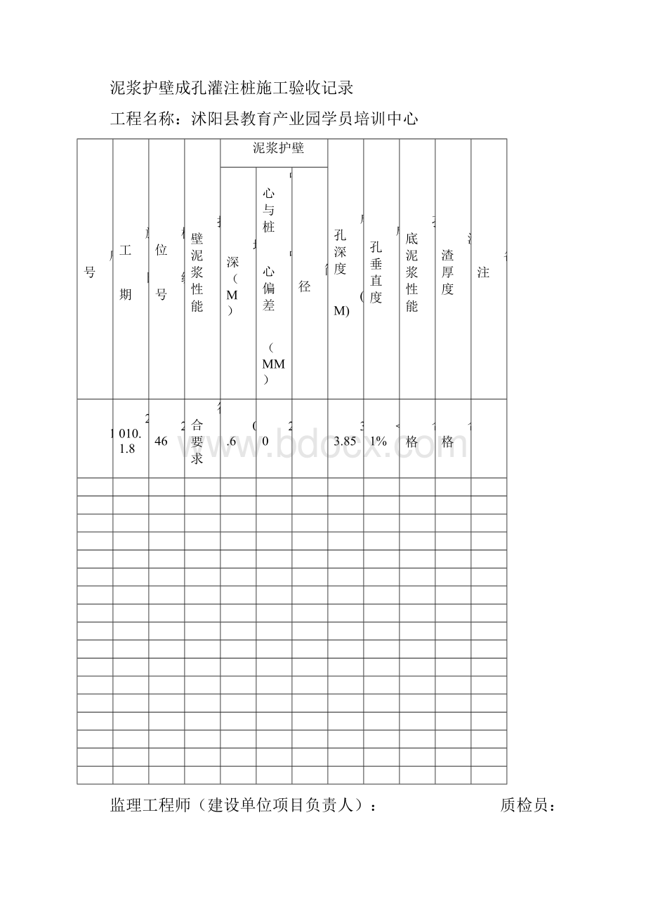 泥浆护壁灌注桩成孔验收记录Word格式.docx_第3页