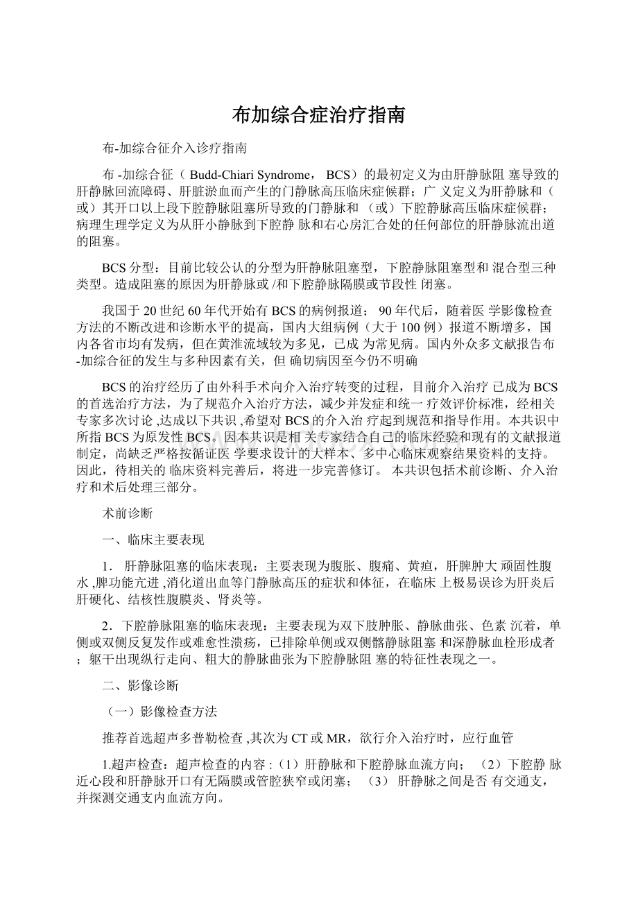 布加综合症治疗指南Word下载.docx_第1页