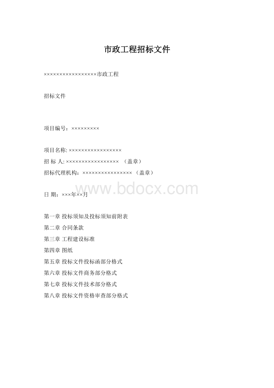 市政工程招标文件.docx_第1页