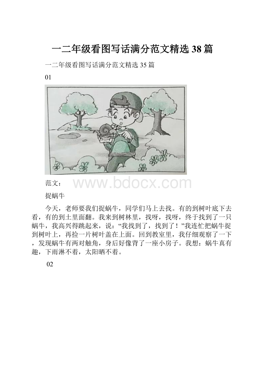 一二年级看图写话满分范文精选38篇.docx