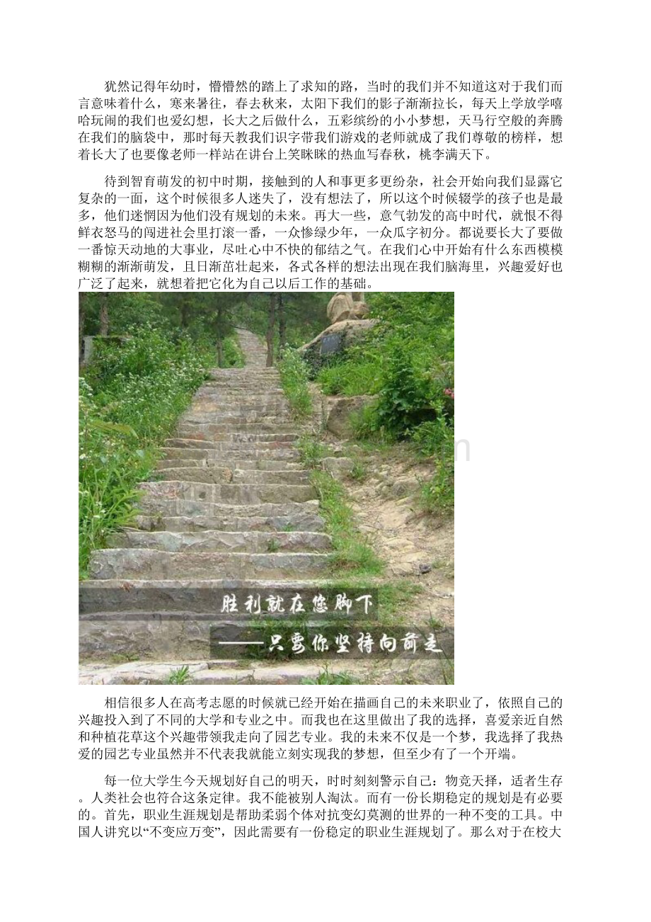 园艺专业职业生涯规划书Word格式文档下载.docx_第2页