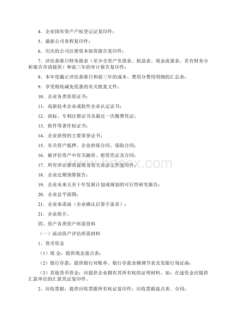 评估所需提供的资料清单Word文件下载.docx_第2页