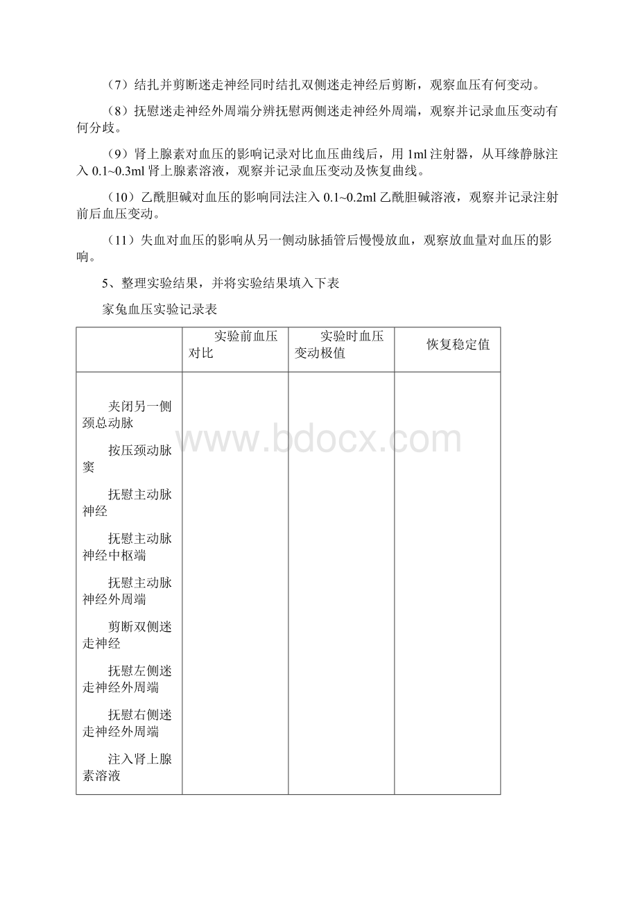 家兔动脉血压的神经体液调节实验报告.docx_第3页