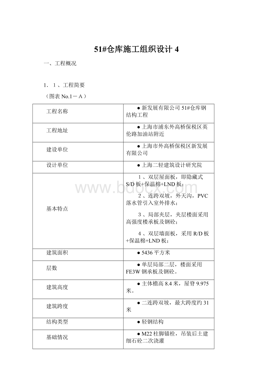 51#仓库施工组织设计4.docx_第1页