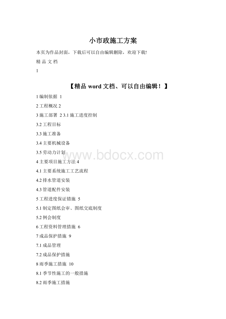 小市政施工方案Word格式文档下载.docx