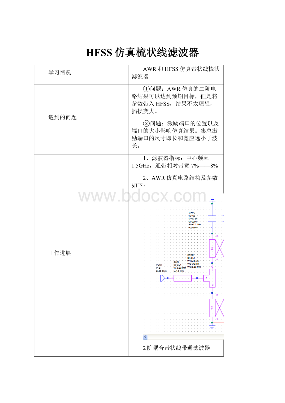 HFSS仿真梳状线滤波器.docx_第1页