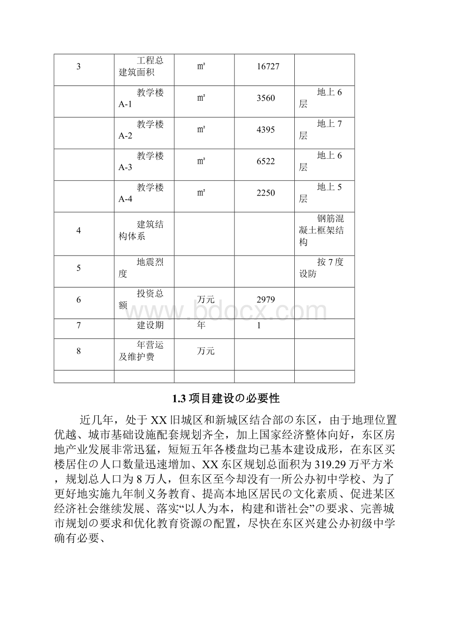 XX中学教学楼工程建设项目可行性研究报告精选审批篇.docx_第3页