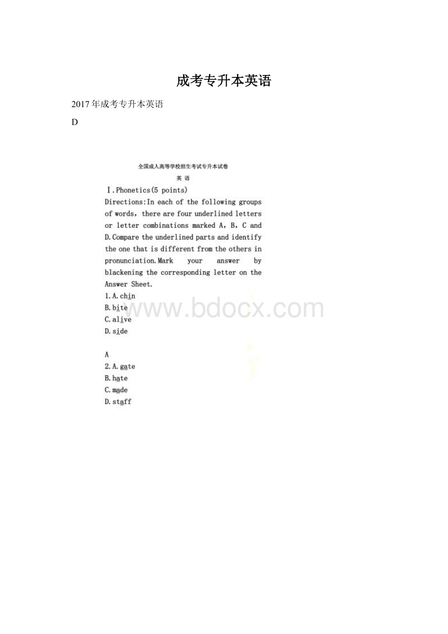 成考专升本英语.docx_第1页