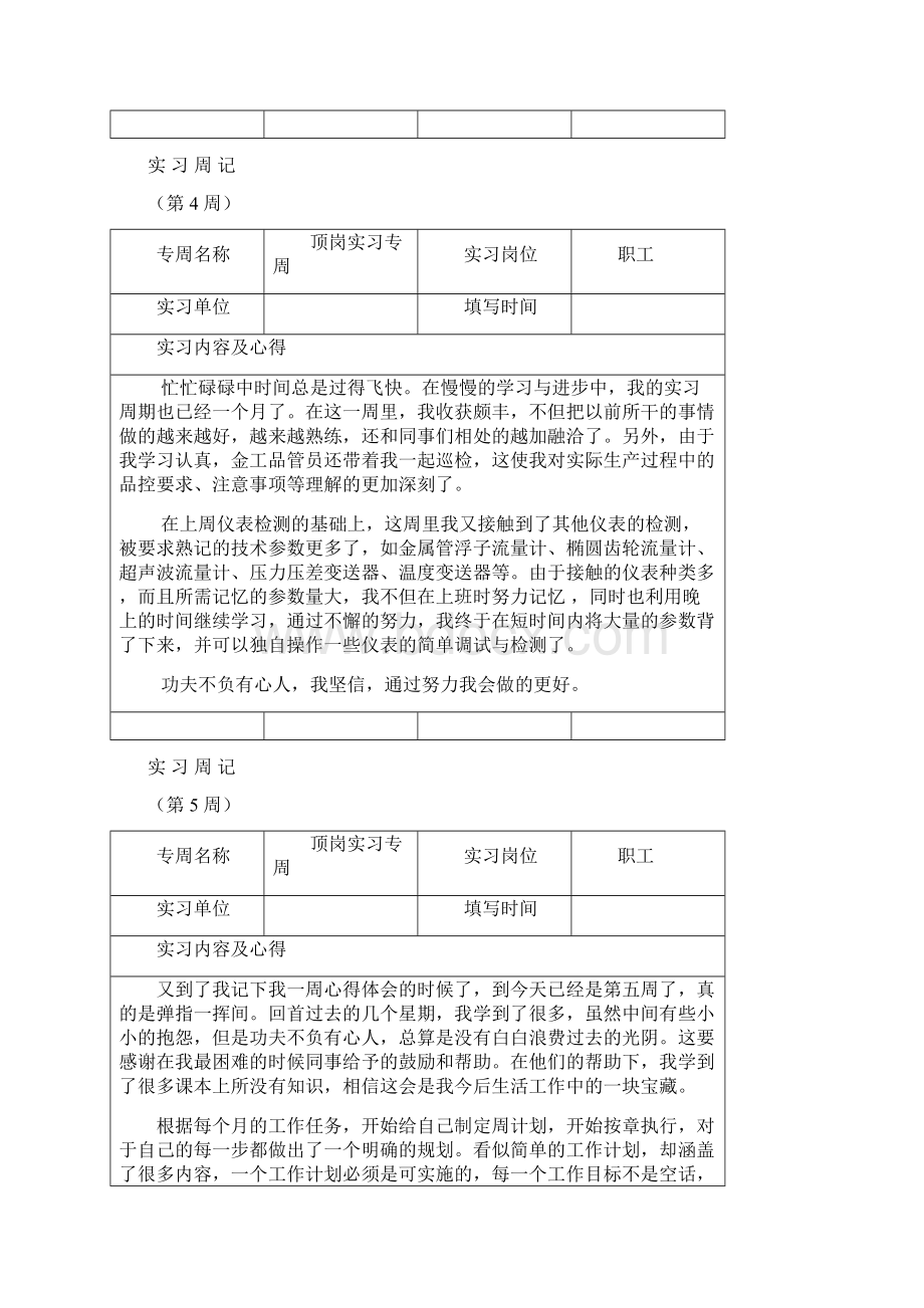 精选资料崔鸿伟顶岗实习12周计划表格版.docx_第3页