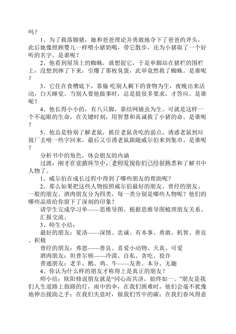 K12学习《夏洛的网》阅读交流课教学设计.docx_第2页