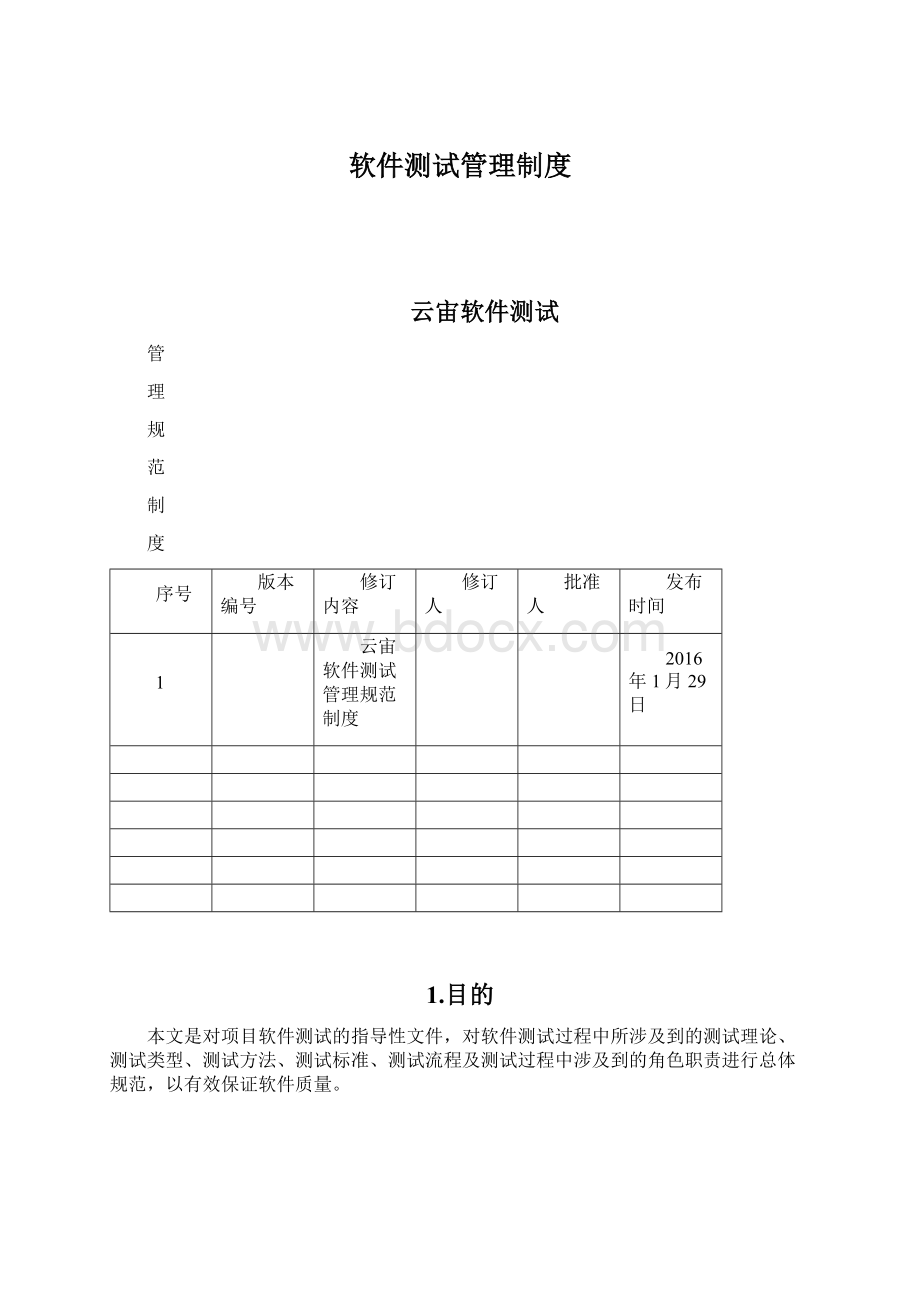 软件测试管理制度.docx_第1页