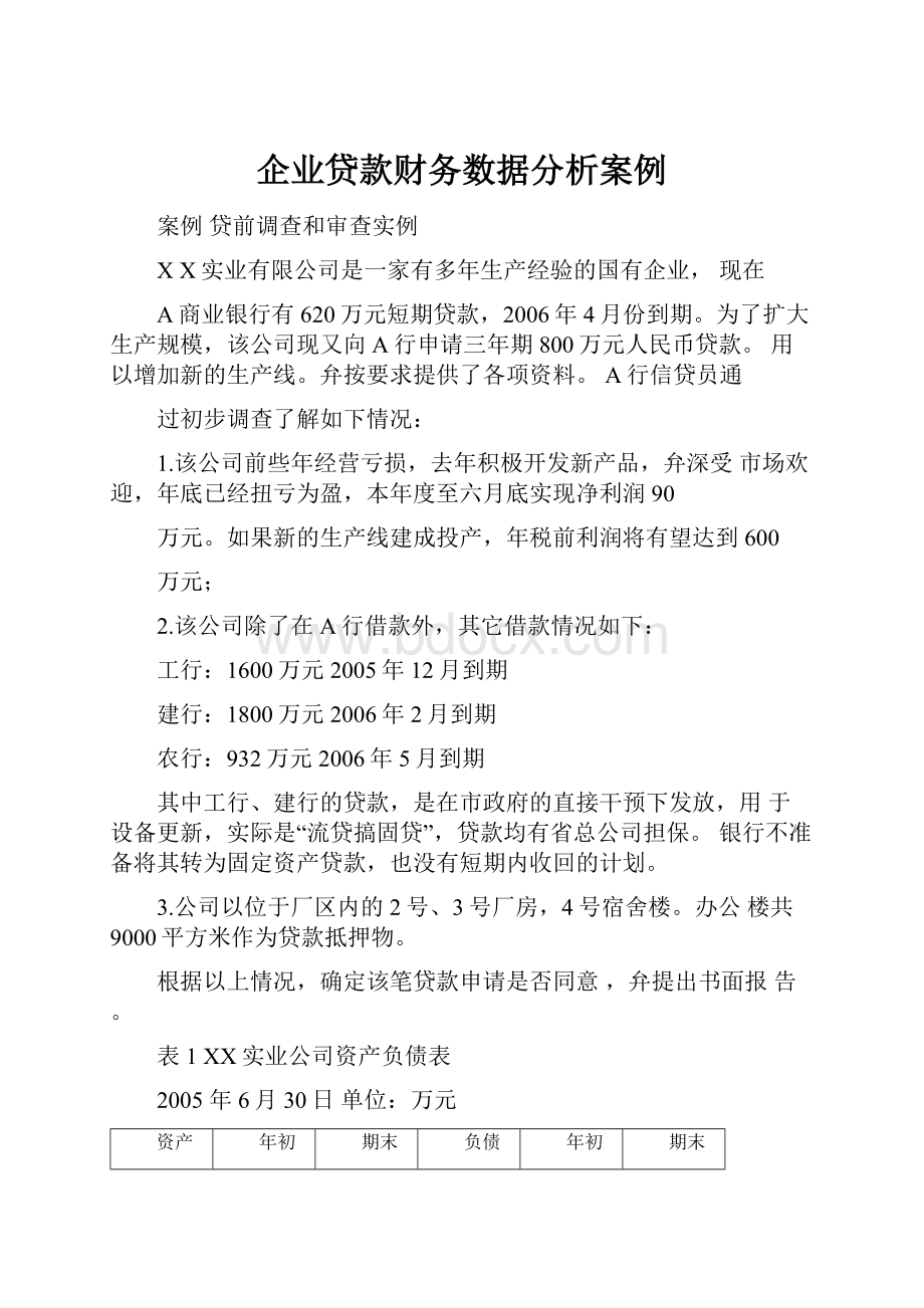 企业贷款财务数据分析案例.docx_第1页