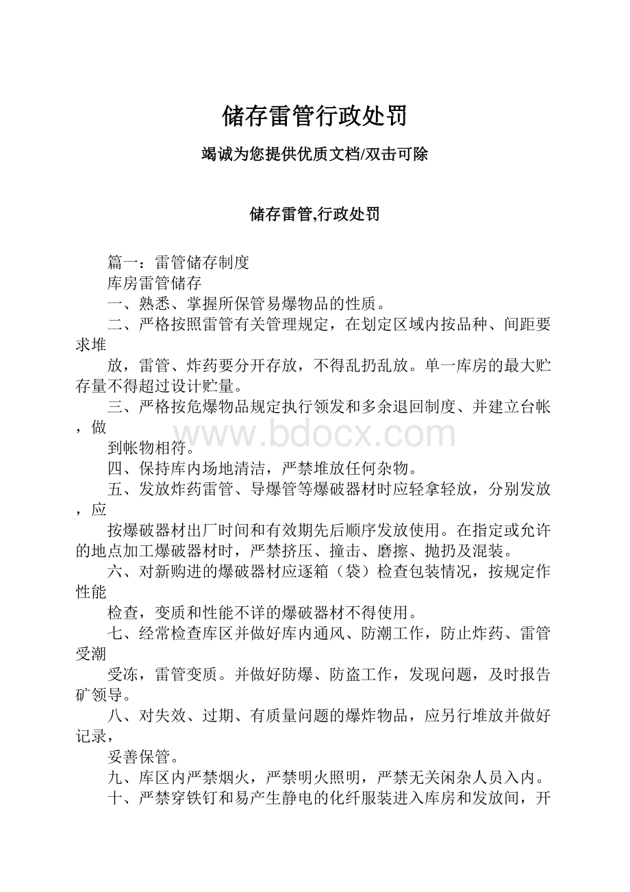 储存雷管行政处罚.docx