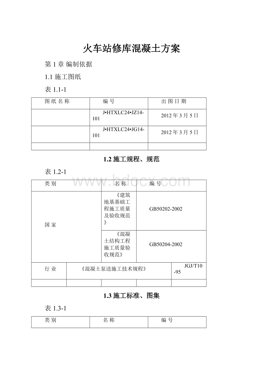 火车站修库混凝土方案.docx_第1页