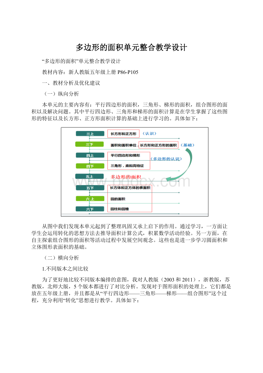 多边形的面积单元整合教学设计Word文档下载推荐.docx_第1页