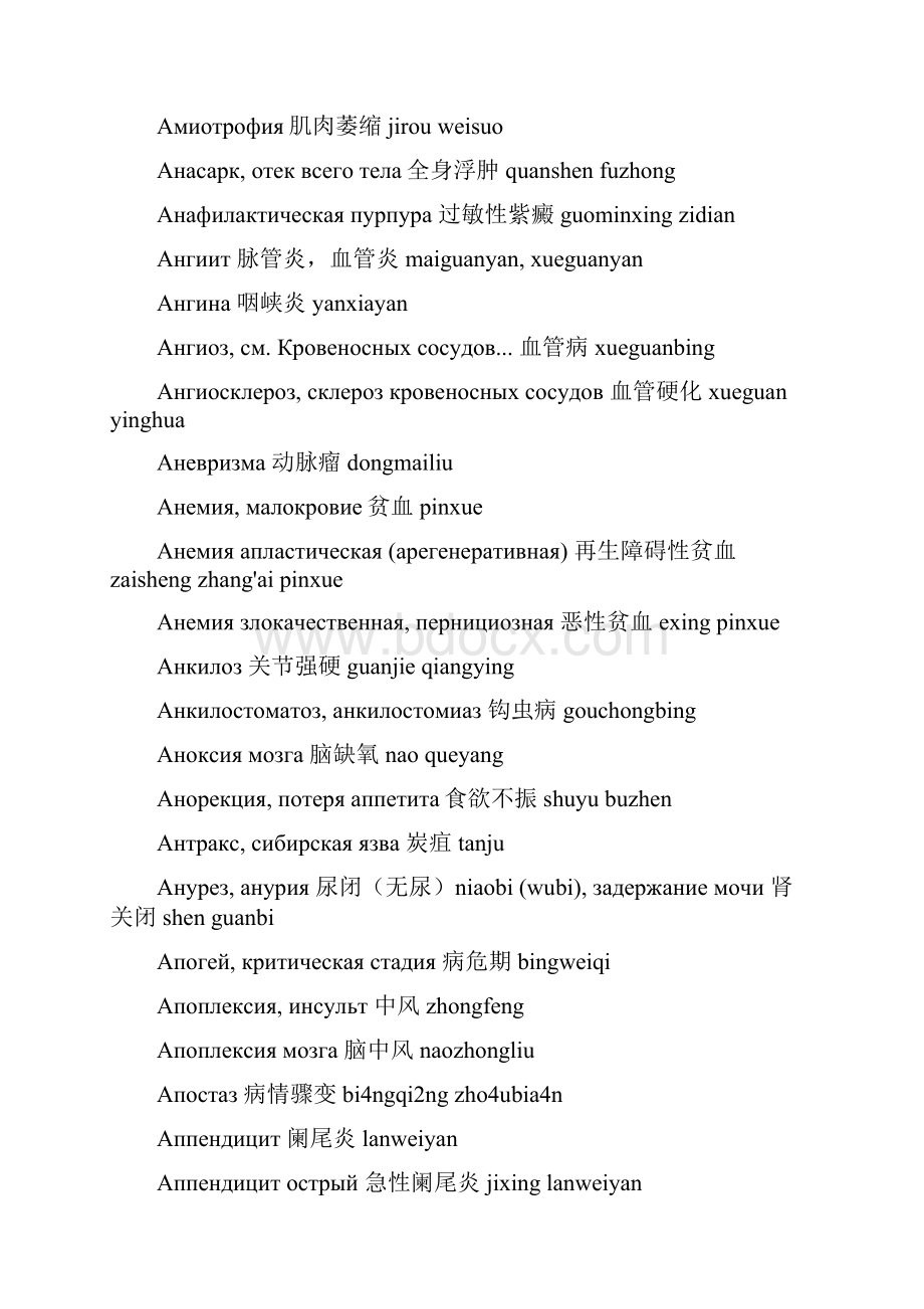 俄语医学翻译专用词Word编辑.docx_第2页