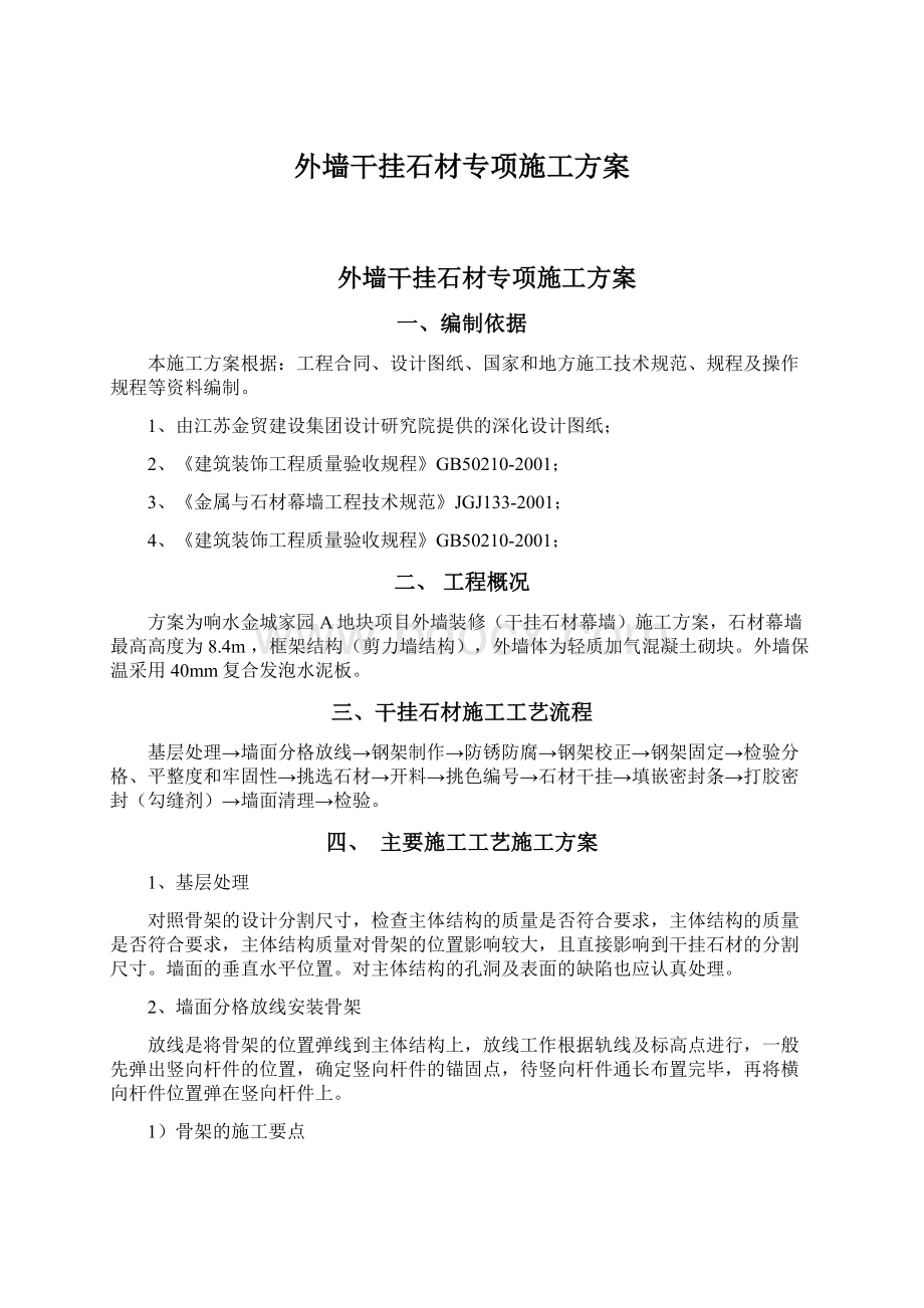 外墙干挂石材专项施工方案.docx