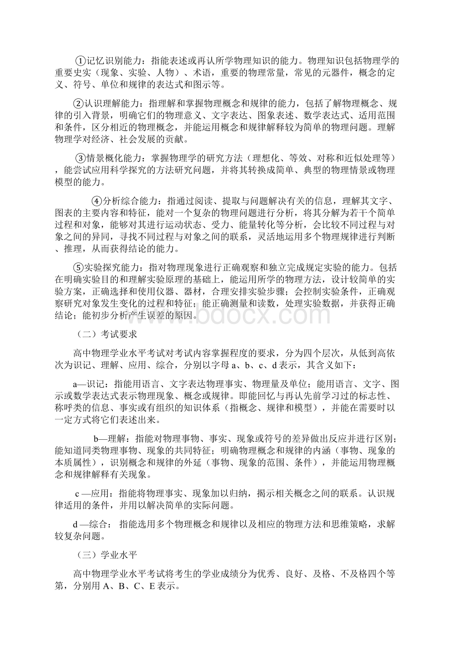 浙江省普通高中学业水平考试物理标准及试题.docx_第2页