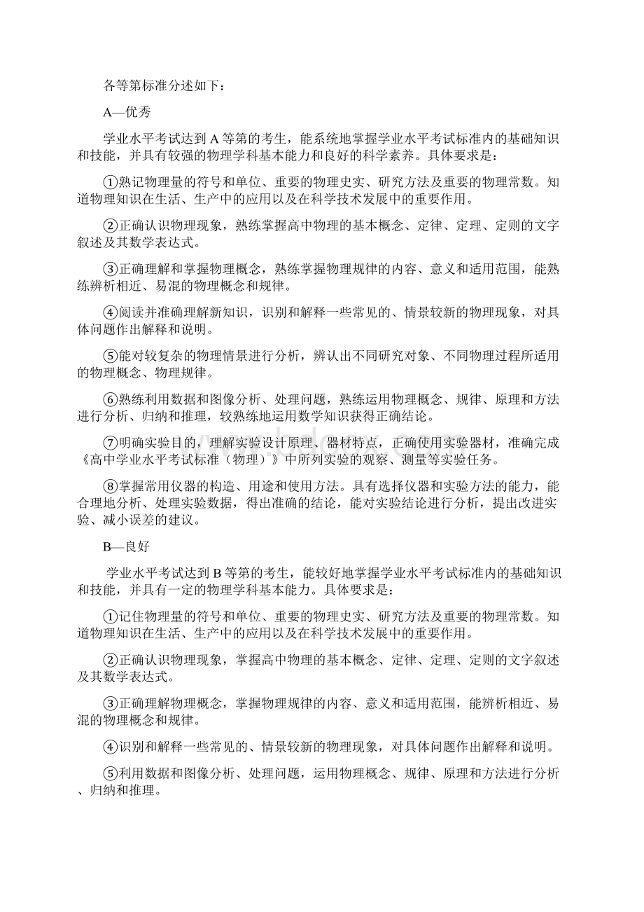 浙江省普通高中学业水平考试物理标准及试题.docx_第3页