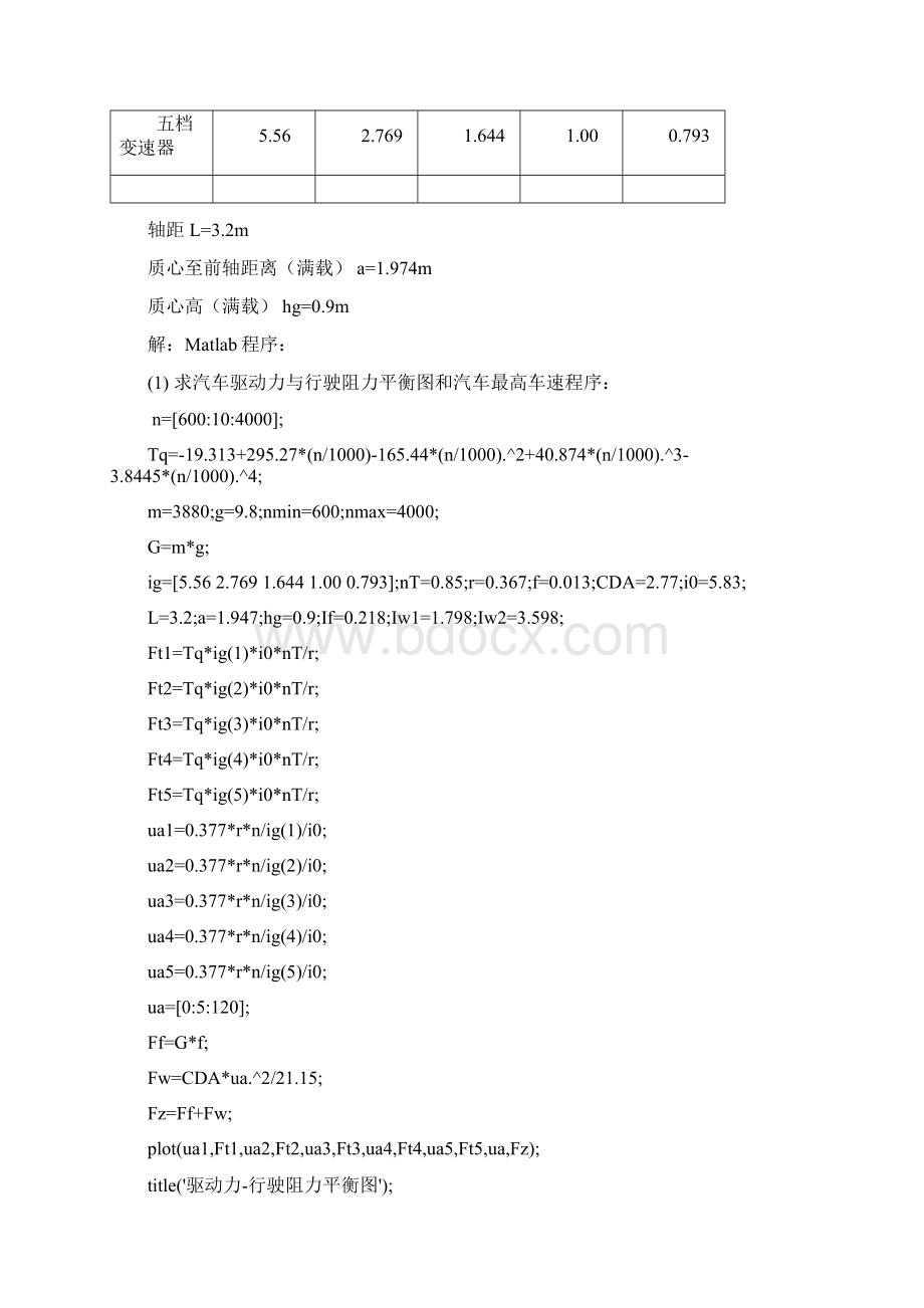 汽车理论习题Matlab程序Word文档格式.docx_第2页