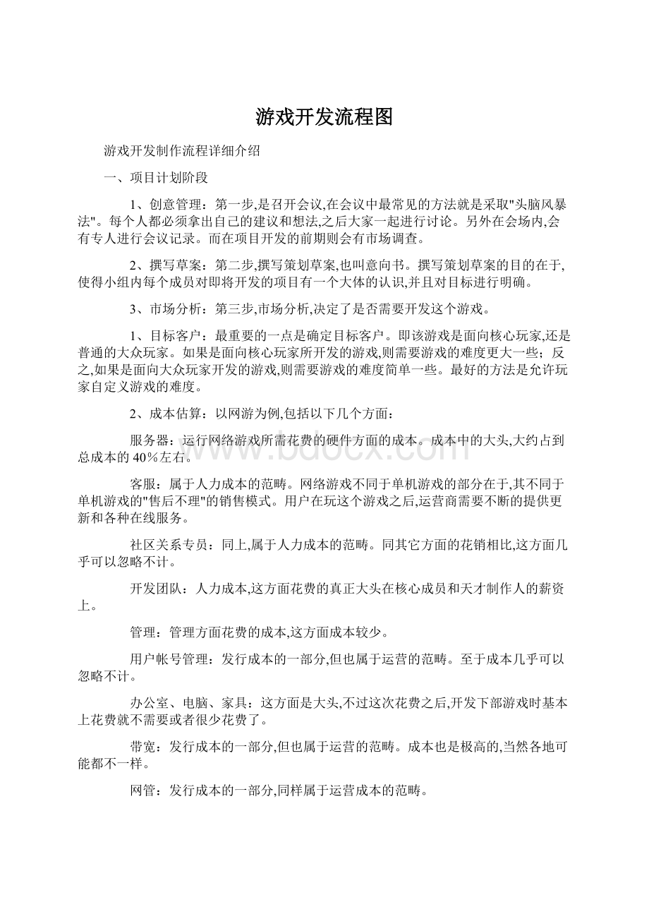 游戏开发流程图Word格式.docx