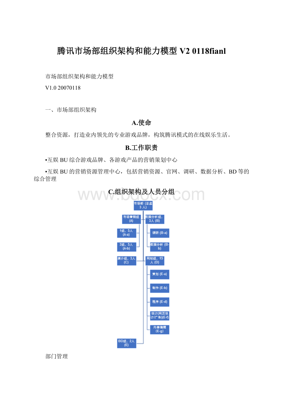 腾讯市场部组织架构和能力模型V2 0118fianlWord文档下载推荐.docx