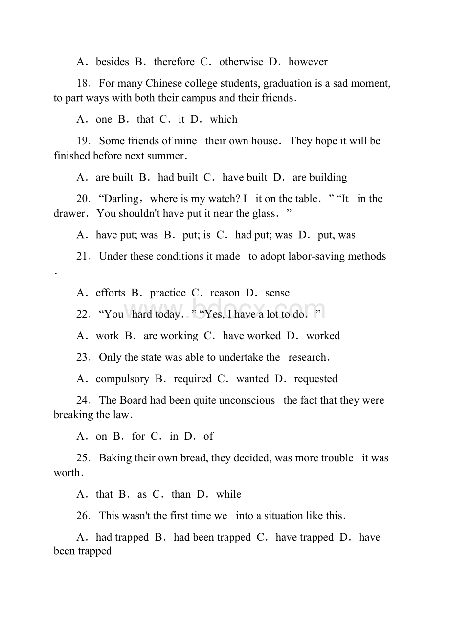 高三英语二轮复习 专题01 名词 冠词常用动词及动词短语专题卷Word格式文档下载.docx_第3页