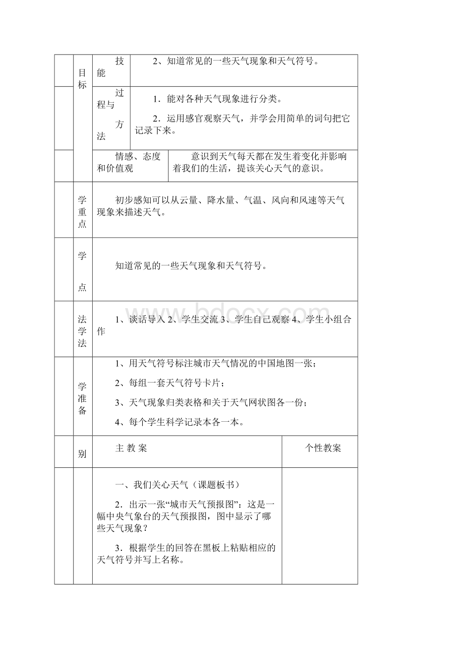 四年级上册科学第一单元教案.docx_第3页