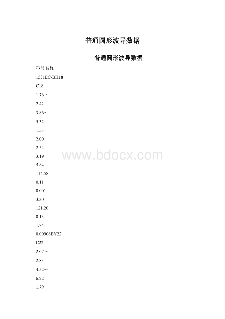 普通圆形波导数据Word格式文档下载.docx_第1页